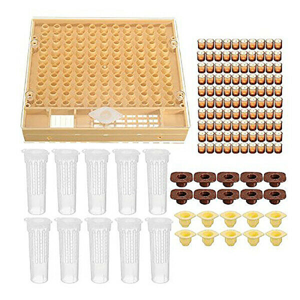 1X(Beekeeping Cup Kit 100 Cell Cups Bee Tool Set Queen Rearing System Bee C