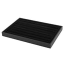 Velvet 65 Rings 7 line Slot Box Display Storage Case Tray Holder Black