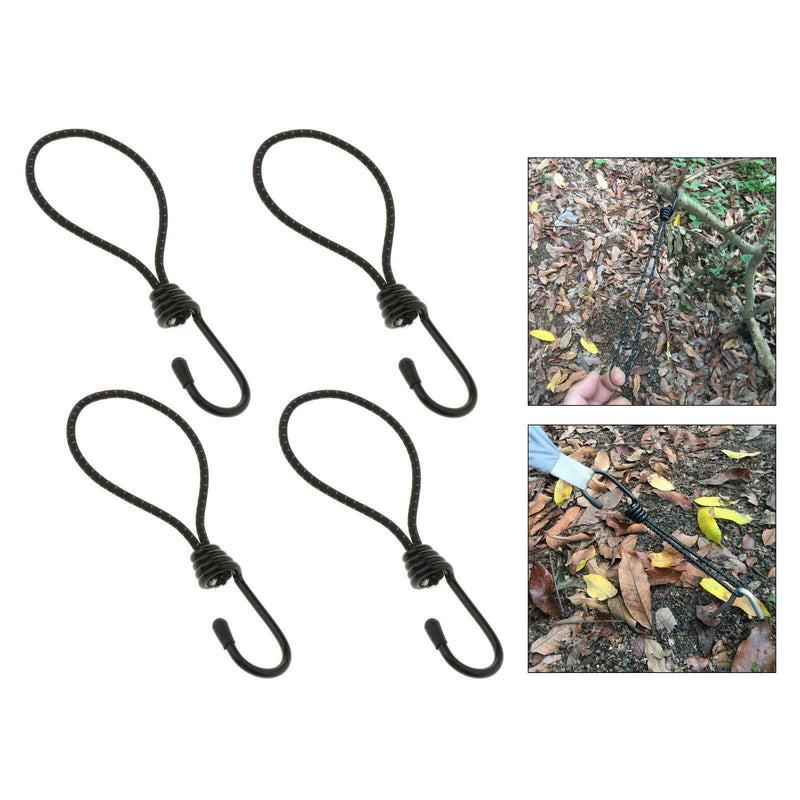 4 Pcs Bungee Hook Ties Tarpaulin Tarp Elastic Straps with Metal Hooks