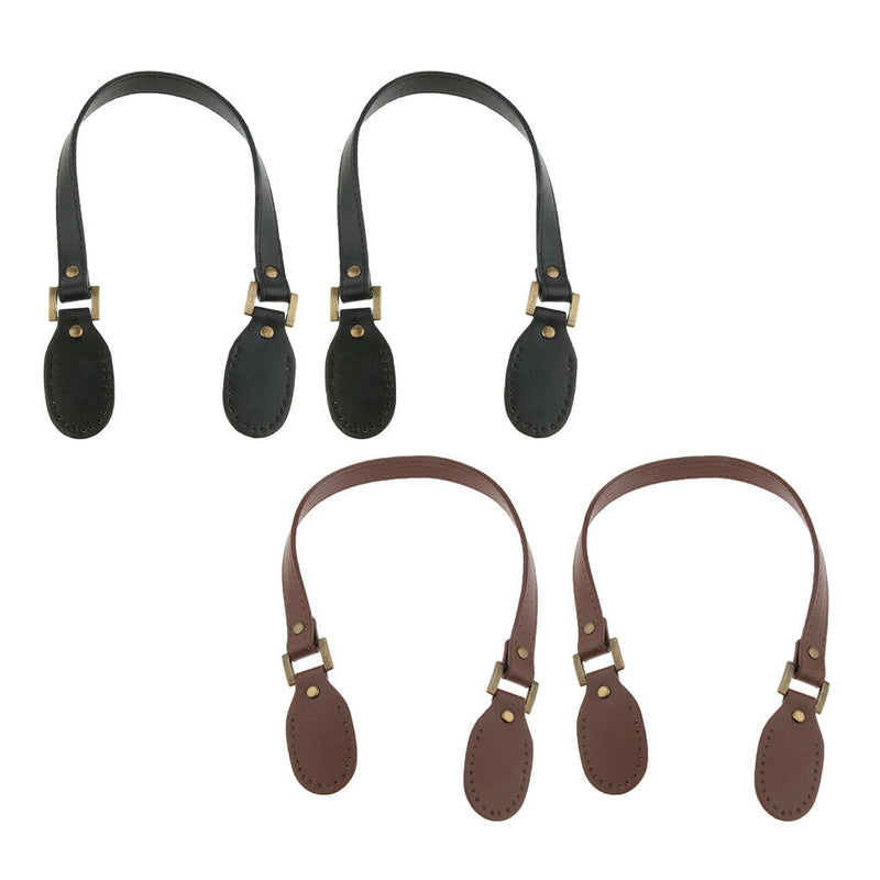 4PCS Bag Handle Handbag Strap Replacements DIY Bag Accessories Black+Brown