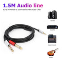 1.8m 3.5mm Male to Dual 6.35mm Male Audio Cable for Mixer Amplifier Speaker