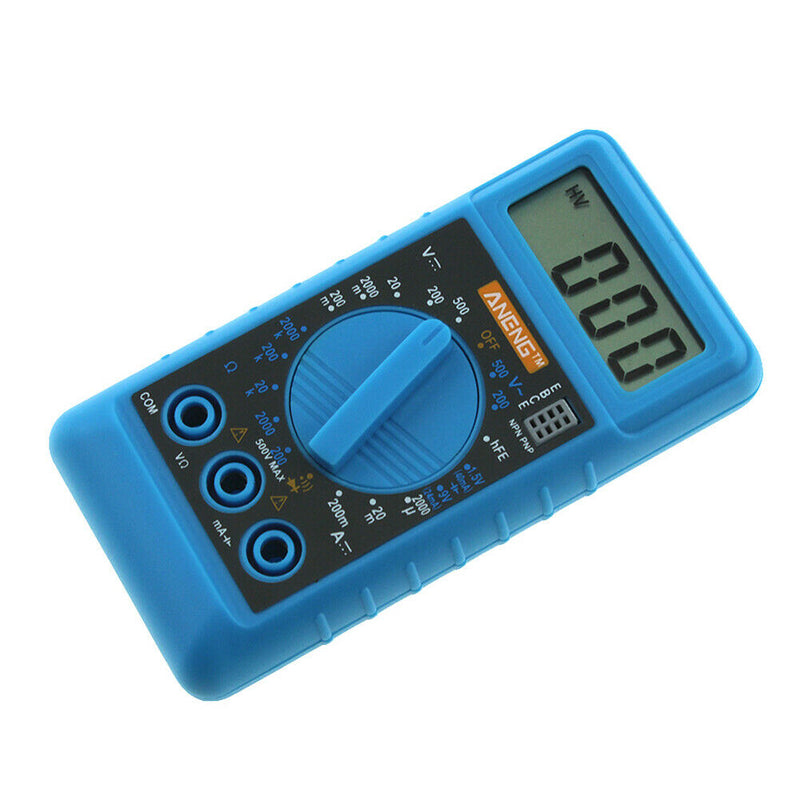 Mini DMM Digital Multi Meter OHM Test Voltmeter Ammeter with Buzzer (Blue)