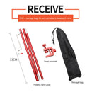 Portable Folding Lamp Pole Camping Picnic Adjustable Light Holder (Red)