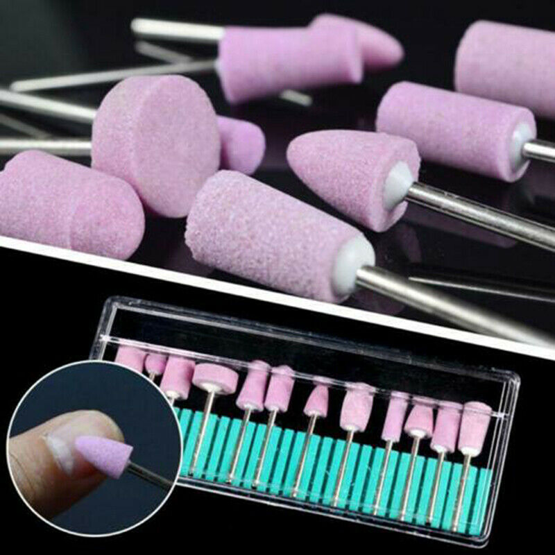 12 Nail Art Electric Drill Bits Replacement Manicure Pedicure Files Set Tool Ew