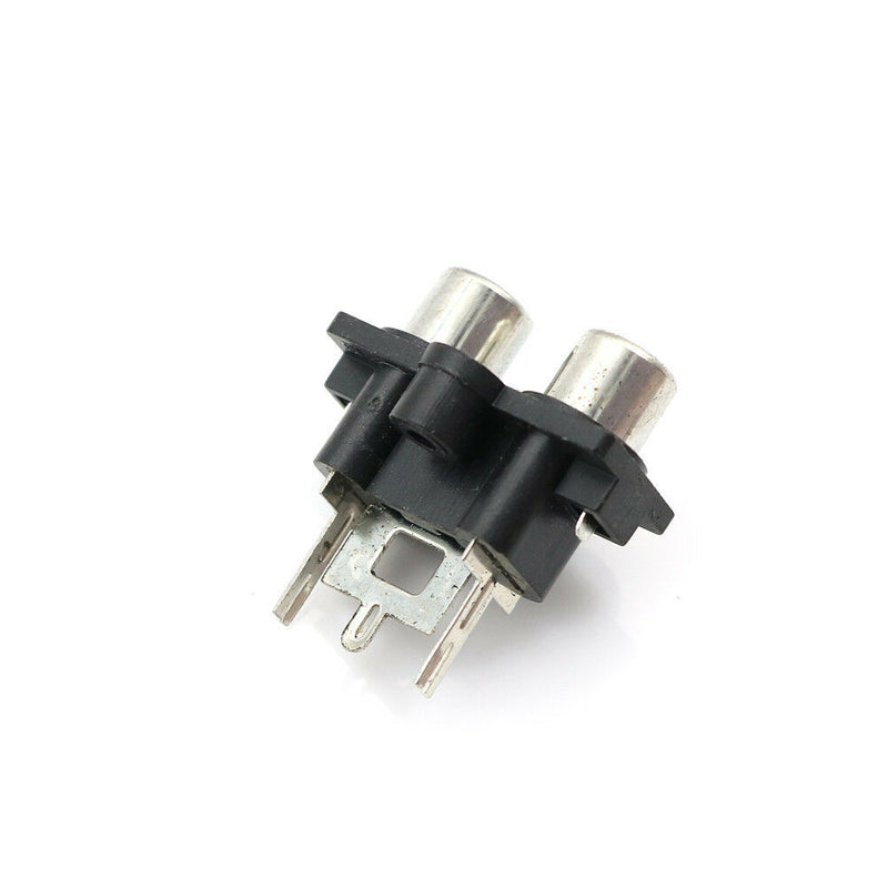 5Pcs 2 RCA Female Outlet AV Concentric Socket Connector  Z
