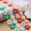 2 Yards 2.5cm Beautiful Daisy Flower Lace Trim Ribbon DIY for Sewing Crafts