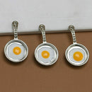 5PCs Charms Alloy Retro Frying pan with Eggs Jewelry Making Pendant Charm A L7W8