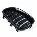 1 Pair Gloss Black Front Kidney Grill Double Slat Double Line Grille for BM