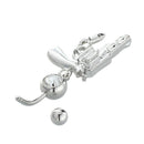 316L Steel Crystal Gun Bullet Dangle Navel Belly Button Ring Bar 2" N5S4