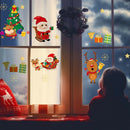 2pcs Snowman Self-adhesive Removable Shop Decals Merry Christmas Wall Stickers