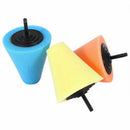 3Pcs 1/4 inch /6mm Shank Sponge Cone Metal Polishing Foam Pad Wool Buffing