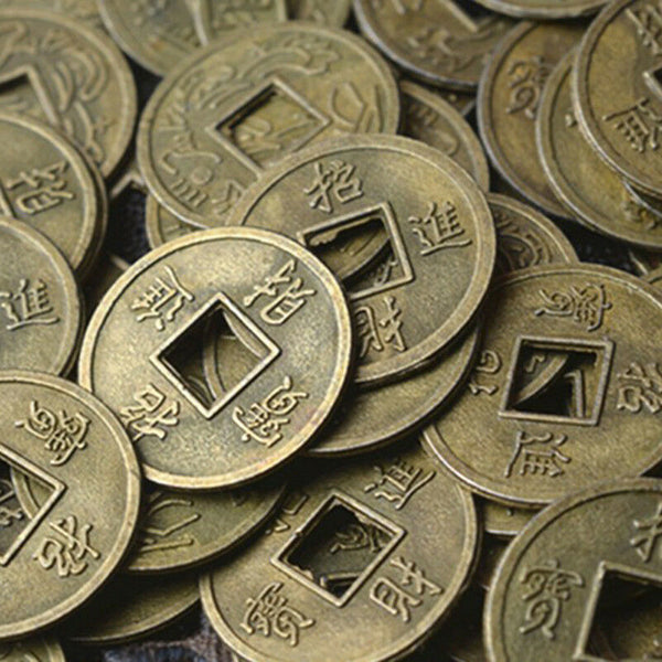 100Pcs Feng Shui Coins Ancient Chinese I Ching Coins For Health Wealth Charm M&O