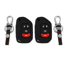 3X(4 Buttons Flip Key Cover Case Fob Holder Bag Keyless Protector for Jeep