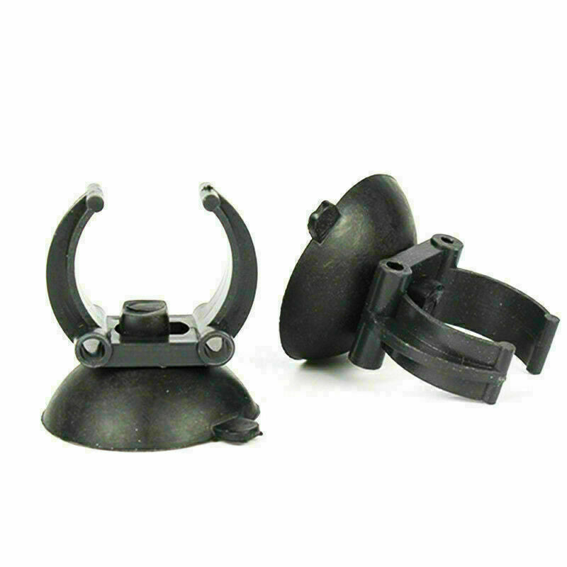 2Pcs Black Aquarium Cup Clip Sucker Tank Air Pump Heater Tubing Suction Hol Y8D3