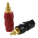 2 Pcs Red Black Plastic Shell 4mm Banana Socket Brass Binding Post J8P3