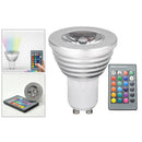 RGB LED Light Bulb, Color Changing Light Bulb, 280LM, 3W GU10 Base, Flood Light