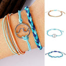 3X/Set Women Handmade Multi-color Bohemian Weave Bracelet Knot Bangles Rope Z1W1