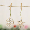 12pcs Christmas Wood Pendant Cute Desktop Ornament Home Decor (Snowflake)
