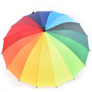 Large Bright Multi Colorful Rainbow Golf Umbrella Unisex Parasol LJ