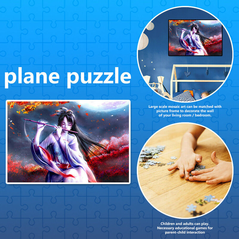 1000pcs DIY Woman Playing Flute Jigsaw Puzzle Toys Room Decoration Picture