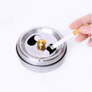 Practical Stainless Steel Smoking Ashtray Lid Rotation Fully Enclosed Asht S.AU