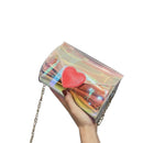 Women'S Chain Shoulder Strap Purse Bag Crossbody Handbag Transparent Clear X3S5