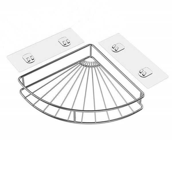 Corner Shelf Bathroom Adhesive Shower Caddy Basket Wall Mounted Storage Org U9G1