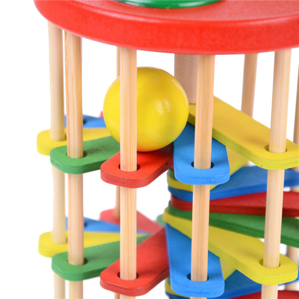 Pound And Roll Wooden Tower With Hammer Knock The Ball Roll Off Ladder KidsT Gw