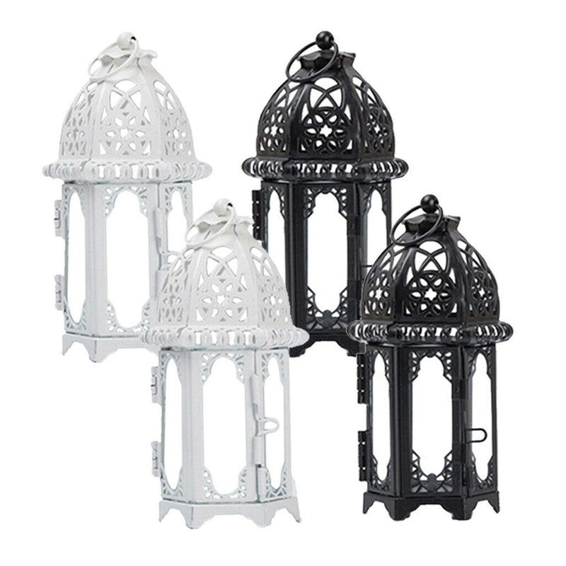 4 Pieces Retro Tabletop Candle Holder Hanging Wind Light Lantern Ornaments