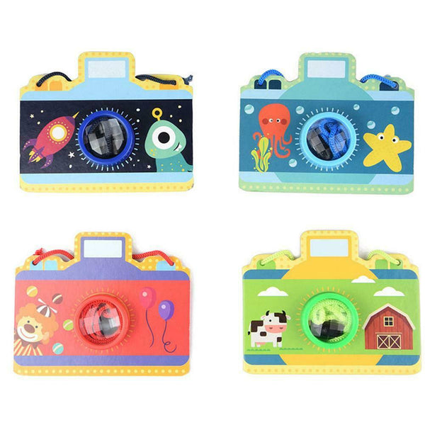 Multi-Prism Effect Cartoon Camera Style Kaleidoscope Paper Card Fun Toys A#S