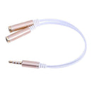 3.5mm Stereo Audio Male to 2 Female Headphone Mic Y Splitter Cable Adapter