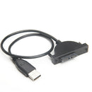 USB 2.0 to 7+6 13Pin SATA Laptop CD/DVD/Blu-ray Optical Drive Adapter Cable