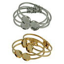4Pcs Blank Setting Bezel Blank Base 2 Disc Pad Cabochon Cuff Bangle Bracelet