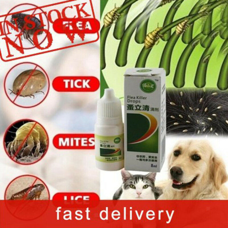 2Pieces 120ml Portable Pet Flea Killer Spray Liquid Cat Dogs Treatment