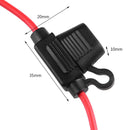 Mini In-Line Car Blade Fuse Holder 0.5ft 18AWG Wire with Waterproof Cover