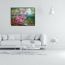 Painting By Numbers Kit DIY Canvas Oil Art Picture WallDecor (Pink Flowers)