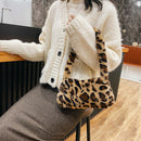 Animal Pattern Underarm Bag Women Mini Plush Shoulder Handbags Purse (7)