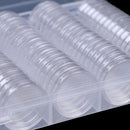 100 Luxury 30mm Clear Round Plastic Coin Capsule Box Holder Storage wish boxBX