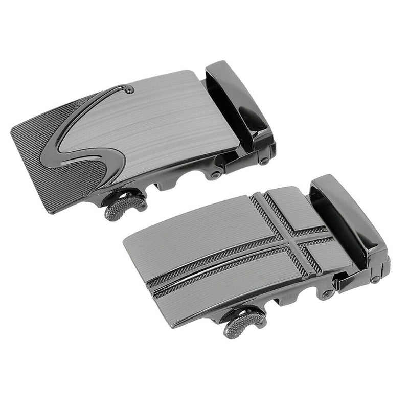 Lot 2 Men Fashion Automatic Ratchet Belt Buckle for Leather Belt