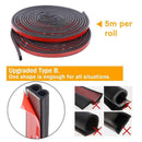 2x 5M B Trim Rubber Strip Universal Car Door Edge Seal Weather-strip 12*6mm