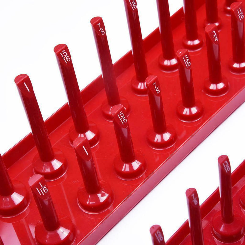 3Pcs Socket Trays 1/4 1/2 3/8 Inch SAE and Metric Socket Organizer Rail Trays