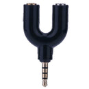 3.5mm Stereo Audio Jack Earphone Headphone 2 Way U Splitter Adapter