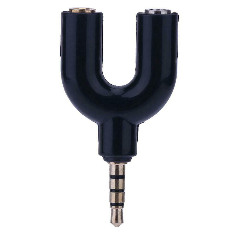 3.5mm Stereo Audio Jack Earphone Headphone 2 Way U Splitter Adapter