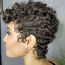 Black Short Curly Wigs Natural Synthetic Hair Wigs for Man Women