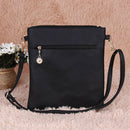 Leisure Hollow Out Women Wallet Shoulder Crossbody Bag (Black)