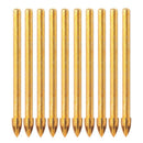 10pcs Titanium Ceramic Glass Drill Bit Tungsten Carbide Cross Spear Head Dr Y4T5