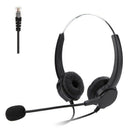 VH500D RJ9 Bilateral Headphone Hands-Free Call Center Noise Cancelling Cord
