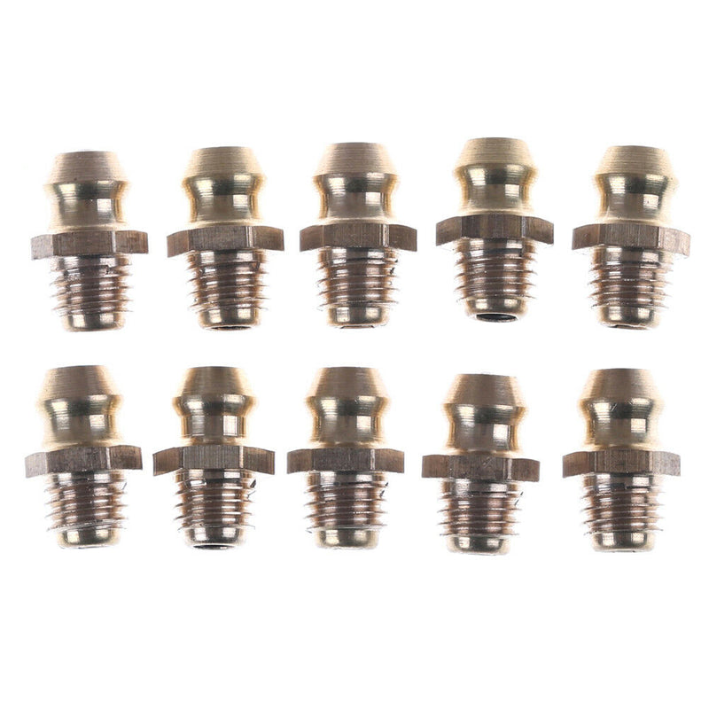 10PCS 1/4-28 Drive Type Taper Thread Straight Grease Zerk Nipple Fitting OHK