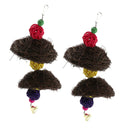 2 x Hanging Parrot Chewing Toys with A Bell - Multicolored Rattan Blocks Tearing