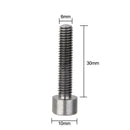 10pcs M6*30 Titanium Alloy Screws Hexagon Cap Head Socket Allen Key Bolt